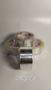 Lakban Silver Chrome - 2 Inch x 36 Meter - Lakban AC Metalizing Tape / Slasiban Silver Chrome AC - Reflektor Lampu / Pemantul Cahaya (EXPORT)