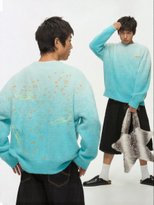 JNXS | Áo Sweater Dài Tay Jacquard Chấm Sáng Mỹ