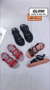 Dép sandal quai hậu nữ thời trang thiết kế nhựa chắc chắn êm chân đi mưa đi biển đi học iDÉP GL090 (Nâu đen)