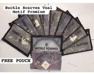 Terbaru Hijab Segiempat Buckle Scarves Voal Premium Paket isi 3pcs Paket isi 5pcs Free pouch