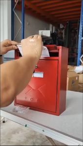 TRENY Wooden Grain Steel Letter Box Japan Post Mailbox USA Mail Besi Kotak Peti Surat Fesyen Ins Corak Kayu Peti Pos Surat Rumah Peti Kedai