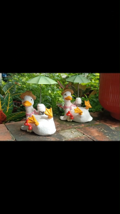 รูปเป็ดน่ารัก สําหรับตกแต่งสวน สนามหญ้า กระถางดอกไม้ รูปเป็ดเรซิ่น