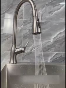 304 stainless steel kitchen faucet three-in-one pull-out nozzle with 360° rotation - kitchen sink cold and hot water faucet