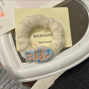 Cute Little Fish Hair Ties Girls Creamy Color Macaron Style Forest System Hair Bands Sweet Fresh out Fashion Hair Accessories