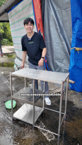 GREAT SHOP โต๊ะวางเตาแก๊ส สแตนเลส 3ชั้น ชั้นวางเตาแก๊ส ชั้นวางเตาเคาน์เตอร์ตู้ เคาเตอร์ครัว Kitchen Shelves