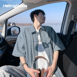 HetingHOME | เสื้อเชิ้ตแขนสั้นทรงหลวมสไตล์อเมริกันสำหรับคู่รัก Hetinghome ฤดูร้อน 2025 ผ้าโพลีเอสเตอร์ผสมคอตตอนผสม