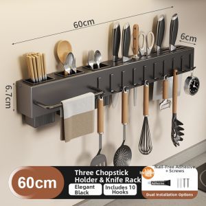 XUNHUAI | Wall-mounted Drill-free Knife and Utensil Organizer