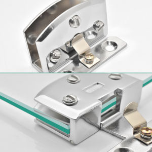 Glass Door Hinge Wine Cabinet Door Hinge No Drilling Frameless Clamp Glass Hardware Household Silver Zinc Alloy Attachment