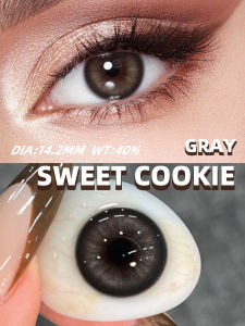 JARWAWA 2-Piece Monthly Disposable Natural Contact Lenses Black/Grey Eye Beauty Colored Cosmetic Contact Fashion Lenses