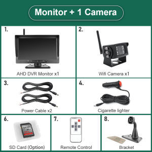 GreenYi | GreenYi 10 inch Wireless Truck DVR Monitor AHD 720P High Definition Night Vision Reverse Backup Recorder Wifi Camera For Bus Car