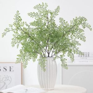 40cm Artificial Plastic Fern Plants Simulated Green Plants for Outdoor Garden Office Wedding Decoration Home Room Decoration