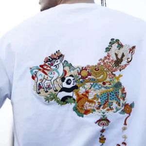 PAZHAOLANG | Plus Size 300LBs Trendy National Style Printed Short Sleeve T-Shirt