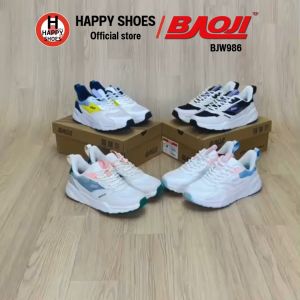 [🥇บาโอจิแท้100%🔢ไซส์37-41🆓ฟรี...ถุงเท้า 1 คู่] BAOJI รุ่น BJW986 รองเท้าผ้าใบหญิง รองเท้ากีฬาหญิง รองเท้าวิ่งหญิง พื้นนุ่ม เบา สบายเท้า