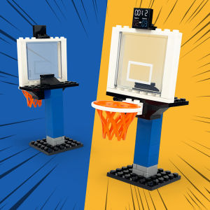 ฉากใหม่สนามบาสเกตบอล Hoop Campus CAGE กีฬา KOBES การประชุม Field Street Community ยืน Building Blocks ชุดอิฐ