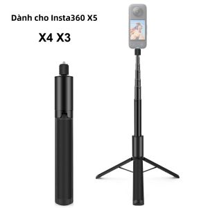 Gậy Tự Sướng Kiêm Chân Máy Ảnh PULUZ Có Thể Thu Gọn Tương Thích Với DJI Osmo 360/Insta360 X5 X4 X3 Chất Liệu Kim Loại Đầu Vít 1/4 Dùng Được Cho Camera Thể Thao Gậy Selfie Ẩn