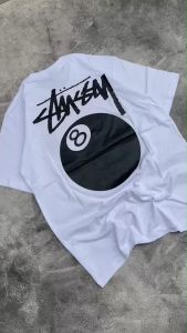 Kaos Stussy Gangstarr - tshirt stussy - kaos pria - tshirt pria - baju pria - kaos pria stussy  8 ball pink spellout hitam