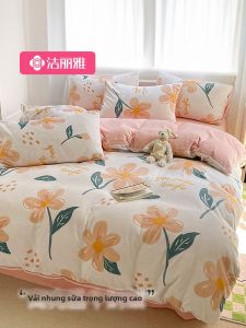 Grace | Bộ Đồ Chăn Ga Gối Bằng Flannel Coral Velvet