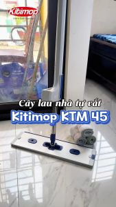 Bông lau nhà thay thế KITIMOP KTM-45-1 45x12cm sợi microfiber dùng cho cây tự vắt KTM-45