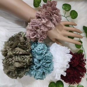 NEW VIORANO - Ikat Rambut Wanita Hijab Cepolan Bahan Brukat Anti Pusing Scrunchie Cepol Rambut Cewek
