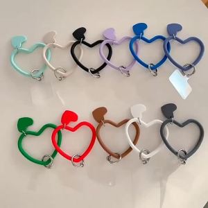 Fashion Anti Lost Love Keychain Mobile Phone Strap Ring Pendant Mobile Phone Bracelet Silicone Wristband Bracelet Accessories