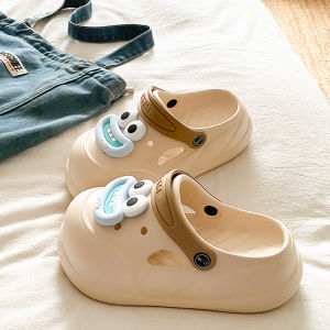 รองเท้าแตะแบบสวม EVA ฤดูร้อนสำหรับผู้หญิง ทรงหัวมน พื้นหนา ใส่สบาย สไตล์ลำลอง วัสดุ EVA สำหรับใส่ไปเที่ยว