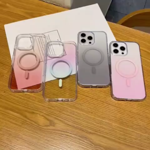 I TECH Gradient Clear Magnetic Phone Case with  Wireless Charging Shockproof Cover for iPhone 17 Air 16 15 14 13 12 11 Pro Max