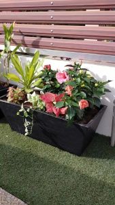 RUDI Z2 Slant Large Logo Fibreglass Square Flower Pot Pasu Bunga Garden Taman Park Plant Pokok Bandaraya Project Outdoor