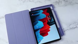 Samsung Galaxy Tab A8 10.5 2021 2022 X200 / X205 SM-X205 LEATHER Standable FLIP Case with spen holder slot