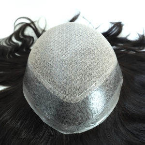 8x10inch Hair Replacement Mens Toupee Injection Skin 0.10-0.12mm with Diamond Net in Body 100% Human Hair Black Color
