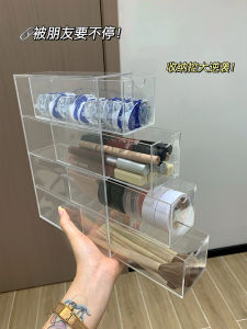 Daily Disposable Cosmetic Contact Lenses Storage Box Drawer Dustproof and Transparent Acrylic Dormitory Desktop Gap Cosmetic Storage Small Box