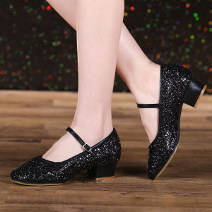 Giày Khiêu Vũ Latin Giày Khiêu Vũ Hiện Đại Salsa Tango Cho Nữ Giày Cao Gót Vuông Trung 3Cm Giày Thể Thao Khiêu Vũ Tập Khiêu Vũ Xăng Đan