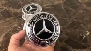 Logo chụp mâm ốp lazang bánh xe ô tô Mercedes và Maybach TY-83 cao cấp chất liệu Hợp kim nhôm + Nhựa ABS