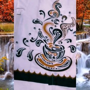 KEMEJA KOKO BAJU KOKO PRIA DEWASA MUSLIM TERBARU KOKO BATIK KEMEJA PENDEK PANJANG BATIK WISANGGENI SOLO MOTIF KOPI PUTIH