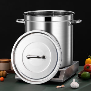 Thickened Stainless Steel Soup Pot Large Capacity Commercial Use Halogen Heater Special Purpose Stockpot with Composite Bottom