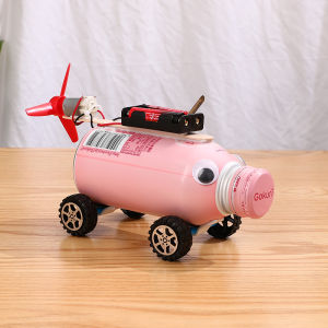 Science Experiment Kit for Children DIY Handmade Wind Power Car Motor Electric Motor Small Invention Educational Toy for Primary School