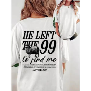 Faith Based T-Shirt for Men Women Left The 99 Graphic Tee Christian Bible Verse Inspirational Jesus Top Short Sleeve T-Shirt