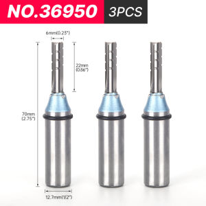 HUHAO | HUHAO 3PCS 1/2 Shank TCT Trimming Straight Milling Cutter For MDF Wood Woodworking Carving Engraving Router Bit Carbide CNC Tool