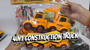 4in1 Sanitation Fire Rescue Construction Farmer Truck Inertia Baby Boy Kids Toy Present Gift 4合1惯性车子 *READY STOCK*