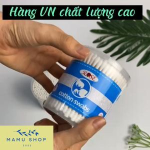 Tăm bông thân gỗ bông ngoáy tai lớn 220 que Rose Mamu shop M137