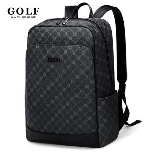 GOLF QUALITY Men Backpack Vintage Leather Business 15 6 Inch Laptop Backpack Waterproof Adult Man Office Work Anti-splashing Backpacks Commuter Anti Theft