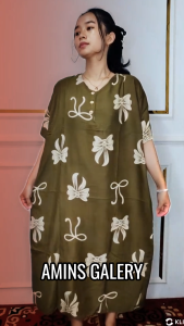 Daster Jumbo LD 130 Lengan Pendek Kancing Depan Bahan Busui