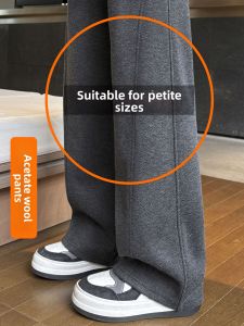 YAYANGREN | Gray Insulated Straight Pants Women 2026 New Fall/Winter