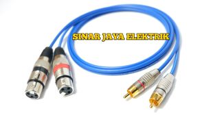 Kabel audio jack 2 xlr/canon female to 2 rca kabel kitani tembaga original berkualitas