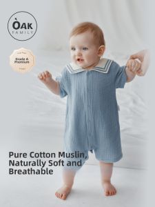 OAK FAMILY | Cotton Short Sleeve Sailor Collar Onesie