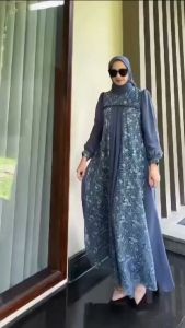 Lolita Dress Mewah Kondangan Elegan Bahan  Ceruty babydoll Mix Brukat Gamis Viral Kekinian