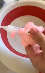 Dụng Cụ Hút Mũi Cho Bé Bóp Tay Không Cần Điện Silicone Hình Gấu Tháo Rời Có Hộp Đựng Tiện Mang Theo