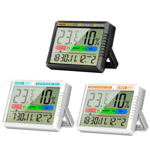Welcomehome Digital Thermometer Hygrometer Clock LCD Screen Handheld Precision Air Thermometer Hygrometer Multiscene Measurement