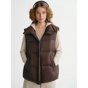 DUSHU | Plus Size Down Vest Water Repellent Double Zipper