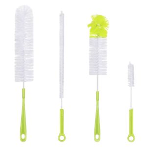 4pcs/set Cleaning Brush Set Flexible Long Handle Cleaning Brush for Bottle Milk Bottle Cup Mug - Household Kitchen Cleaning T