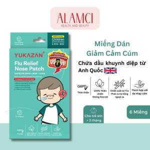 Miếng Dán Giảm Cảm Cúm Nghẹt Mũi Yukazan Flu Relief Nose Patch Cho Trẻ Em - Hộp 6 Miếng